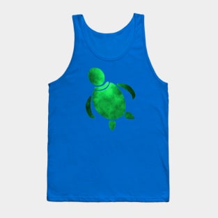 Green Sea Turtle Silhouette Tank Top